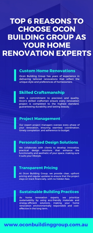 Top 6 Reasons to Choose Ocon Building Group as Your Home Renovation Experts