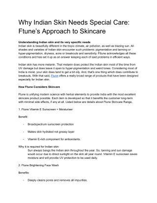 why indian skin needs special care ftune