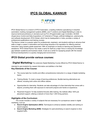 ipcs global kannur