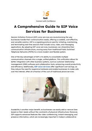 A Comprehensive Guide to SIP Voice Services for Businesses