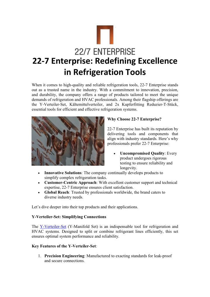 22 7 enterprise redefining excellence