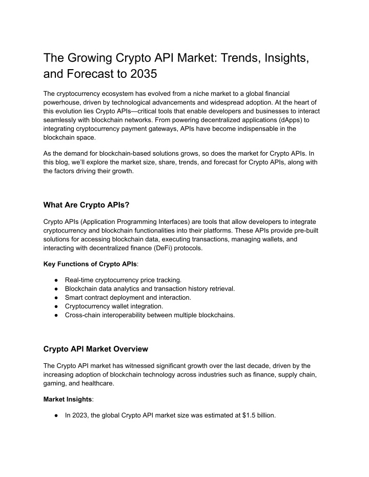 the growing crypto api market trends insights