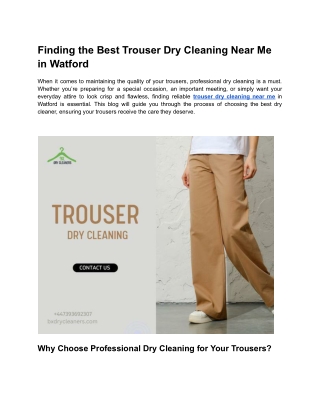 finding the best trouser dry cleaning near