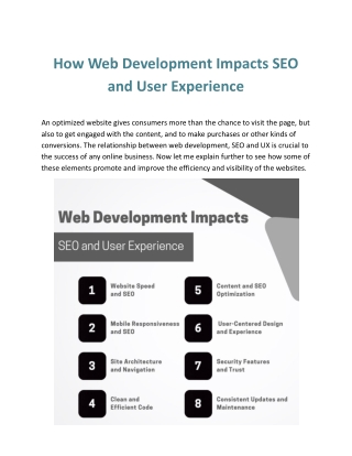 How Web Development Impacts SEO and User Experience