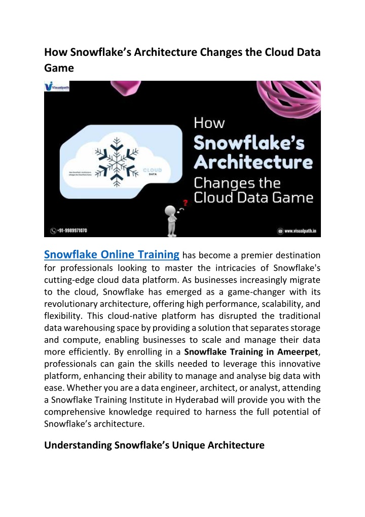 how snowflake s architecture changes the cloud