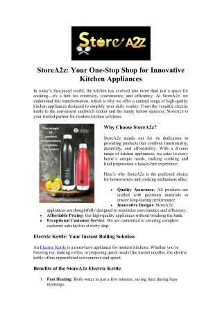 storea2z your one stop shop for innovative