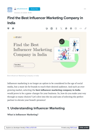 Find the Best Influencer Marketing Company in India