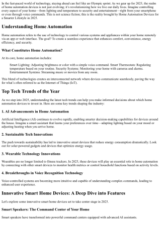 Home Automation Devices in 2025 for a Smarter Lifestyle