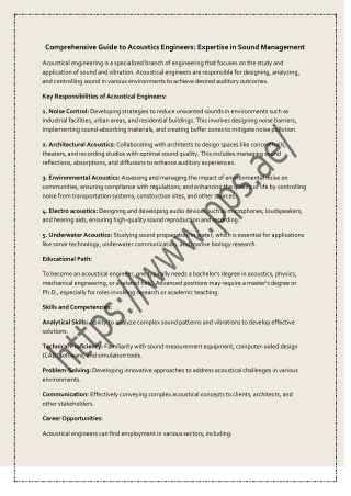 Comprehensive Guide to Acoustics Engineers Expertise in Sound Management