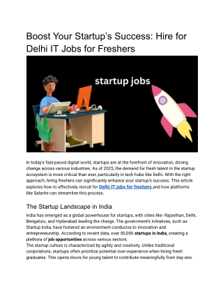 Boost Your Startup’s Success_ Hire for Delhi IT Jobs for Freshers