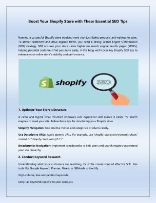 Shopify Store with These Essential SEO Tips