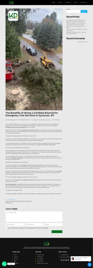 The Benefits of Hiring a Certified Arborist for Emergency Tree Services in Syracuse, NY