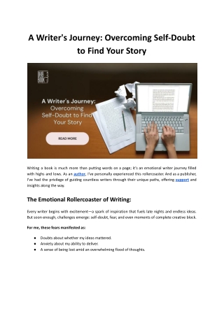 A Writer's Journey - Overcoming Self-Doubt to Find Your Story - Uhibbook