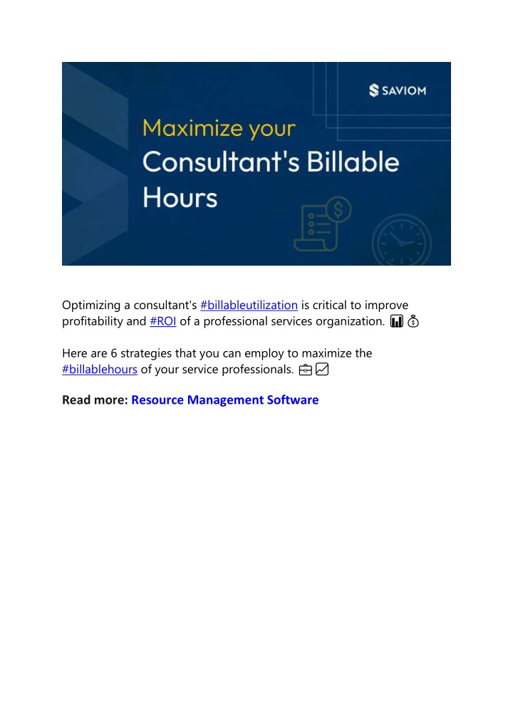 optimizing a consultant s billableutilization