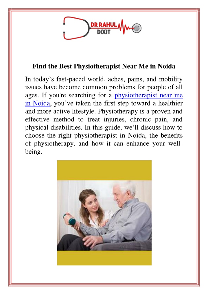 find the best physiotherapist near me in noida