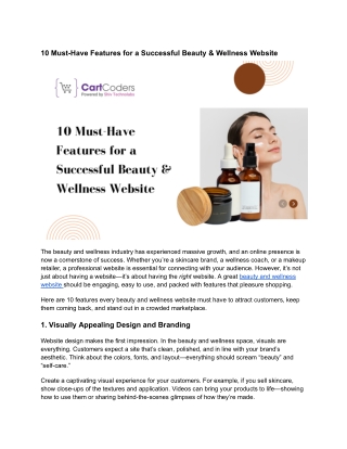 10 Must-Have Features for a Successful Beauty & Wellness Website