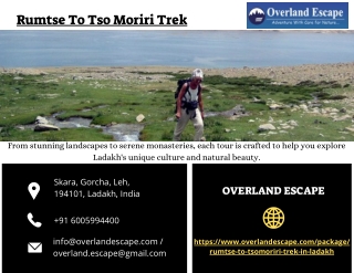 Rumtse To Tso Moriri Trek