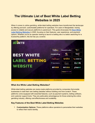 the ultimate list of best white label betting