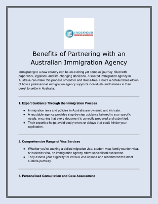 Benefits of Partnering with an Australian Immigration Agency