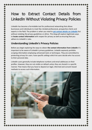 How to Extract Contact Details from LinkedIn Without Violating Privacy Policies