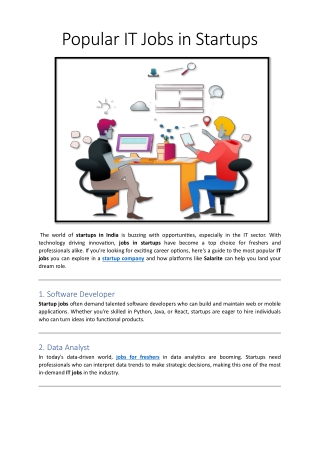 popular it jobs in startups