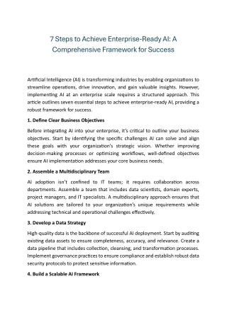 7 steps to achieve enterprise ready