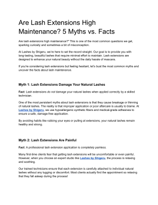 Are Lash Extensions High Maintenance 5 Myths vs. Facts