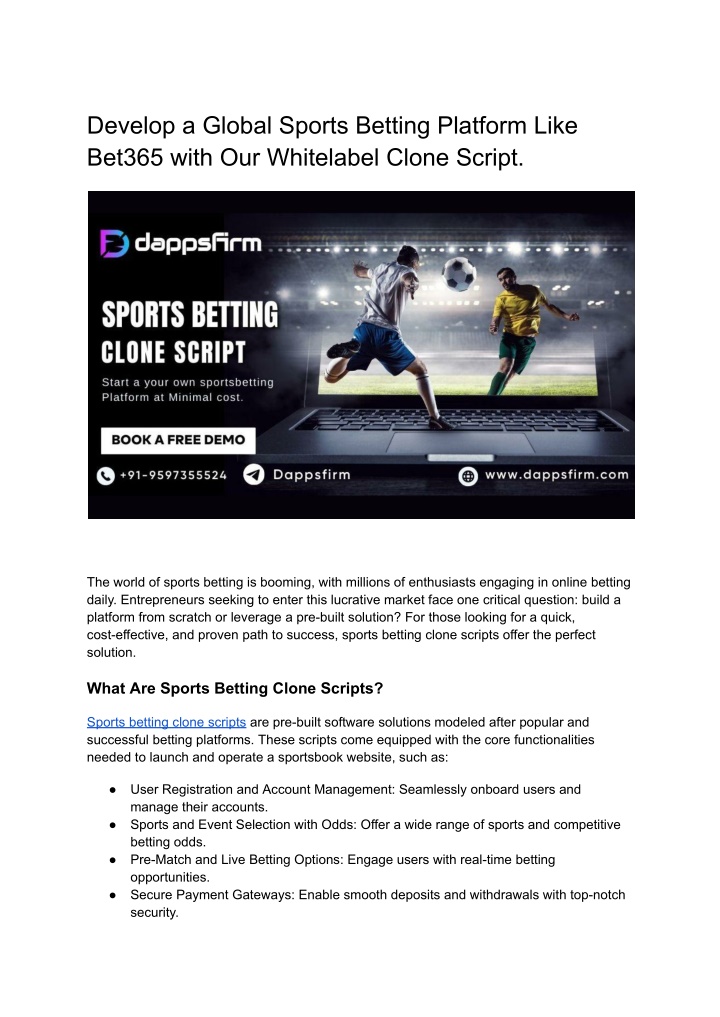 develop a global sports betting platform like