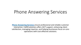 Phone Answering Services