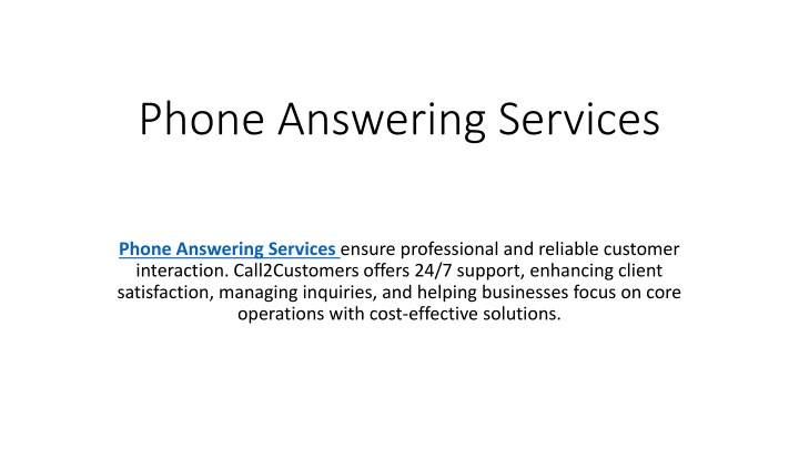 phone answering services