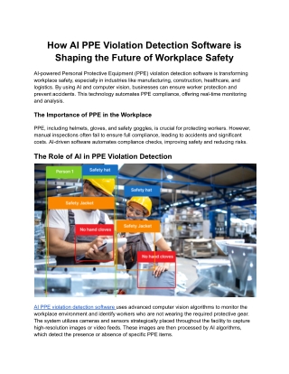 How AI PPE Violation Detection Software is Shaping the Future of Workplace Safety