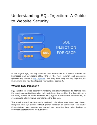 understanding sql injection a guide to website