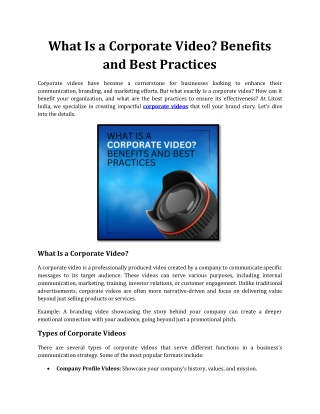 What Is a Corporate Video? Benefits and Best Practices