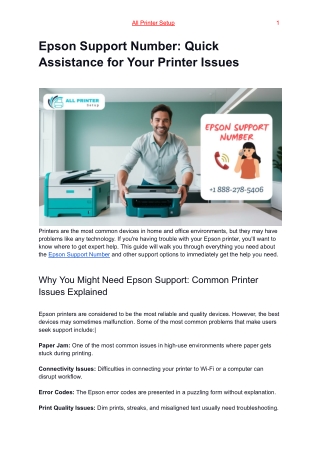 Epson Support Number_ Quick Assistance for Your Printer Issues