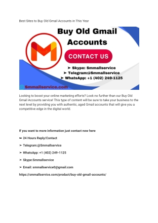 Best Sites to Buy Old Gmail Accounts in This Year