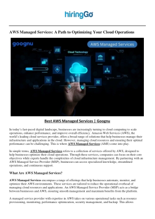 aws managed services a path to optimizing your