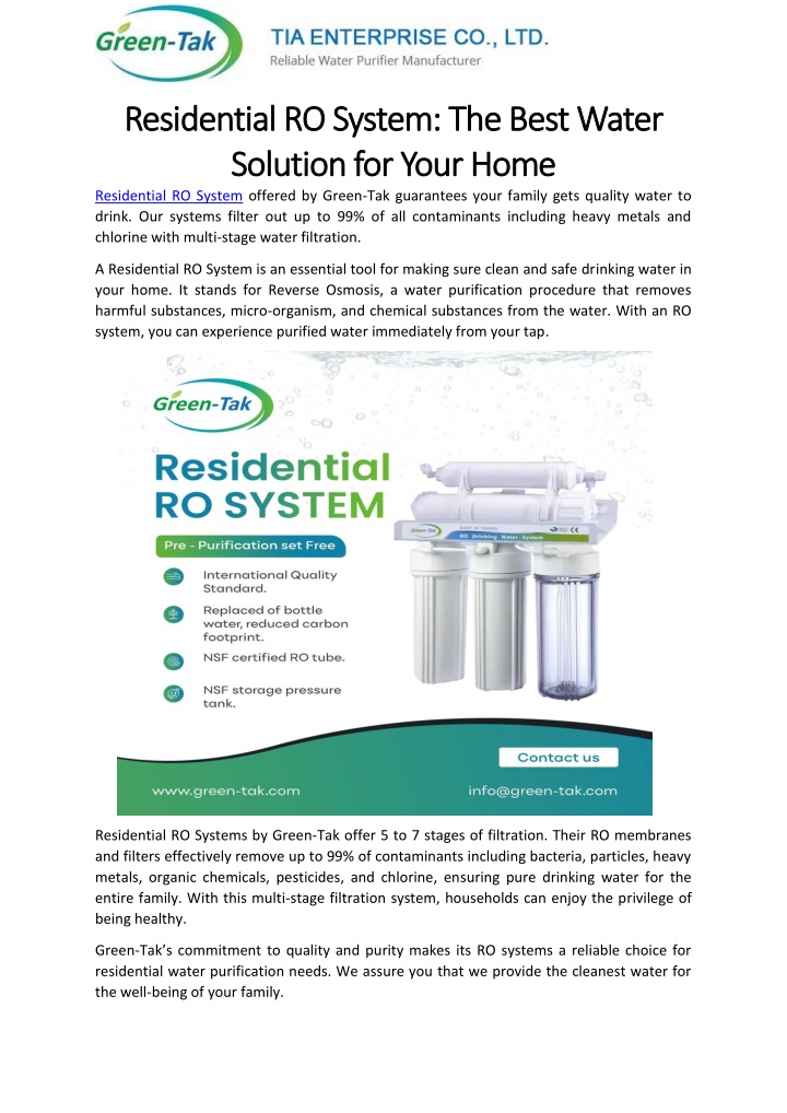 residential ro system the best water residential