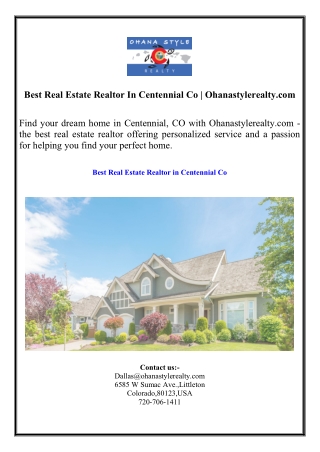 Best Real Estate Realtor In Centennial Co  Ohanastylerealty.com