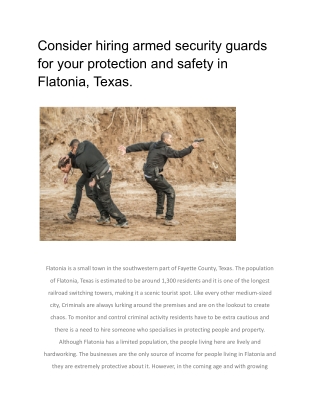 Consider hiring armed security guards for your protection and safety in Flatonia, Texas (1)