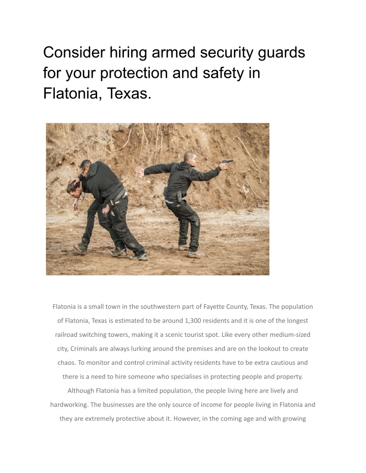 consider hiring armed security guards for your