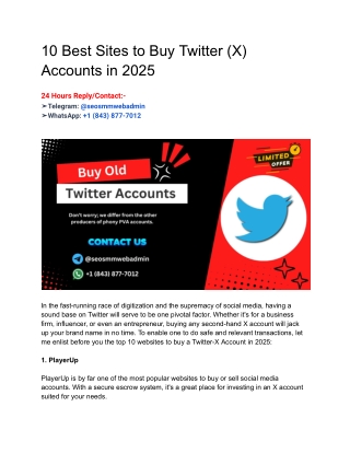 One Of The Best Website To Buy Old Twitter Accounts