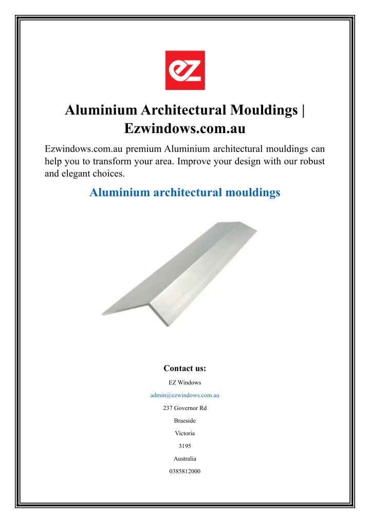 aluminium architectural mouldings ezwindows com au