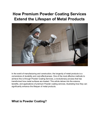 Premium Powder Coating Services for Long-Lasting Protection