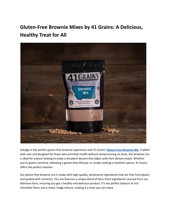 gluten free brownie mixes by 41 grains