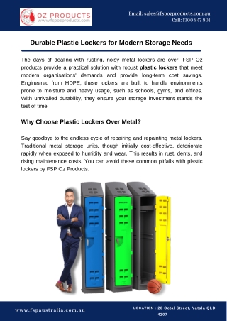 Durable Plastic Lockers for Modern Storage Needs