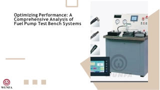 Optimizing Performance A Comprehensive Analysis of Fuel Pump Test Bench Systems