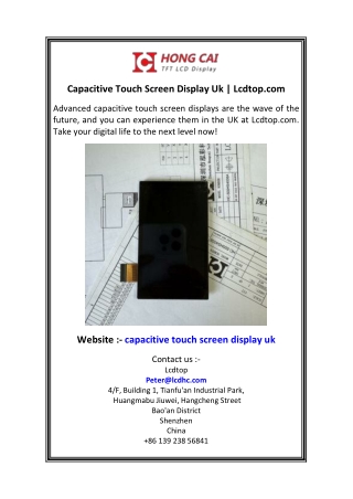 Capacitive Touch Screen Display Uk  Lcdtop.com