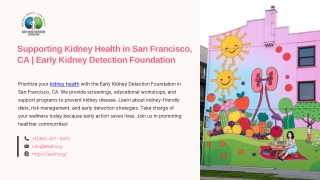 Supporting Kidney Health in San Francisco, CA  Early Kidney Detection Foundation
