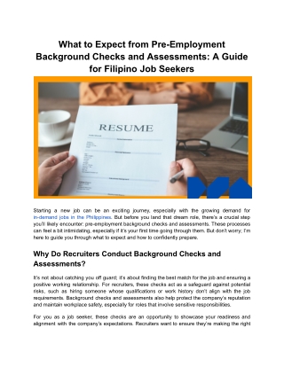 what to expect from pre employment background