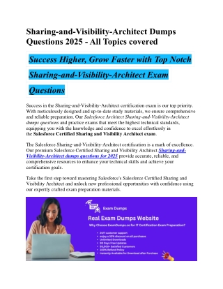 Sharing-and-Visibility-Architect Dumps Questions 2025 - All Topics covered